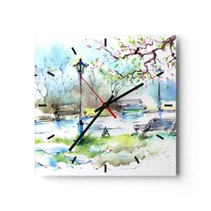 Nástěnné hodiny - Kouzlo parkového ticha - 30x30 cm