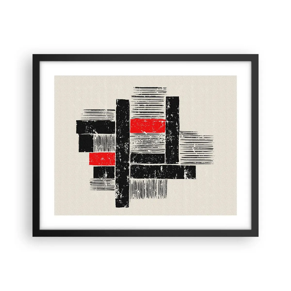 Plakát v černém rámu - Červené a černé - 50x40 cm