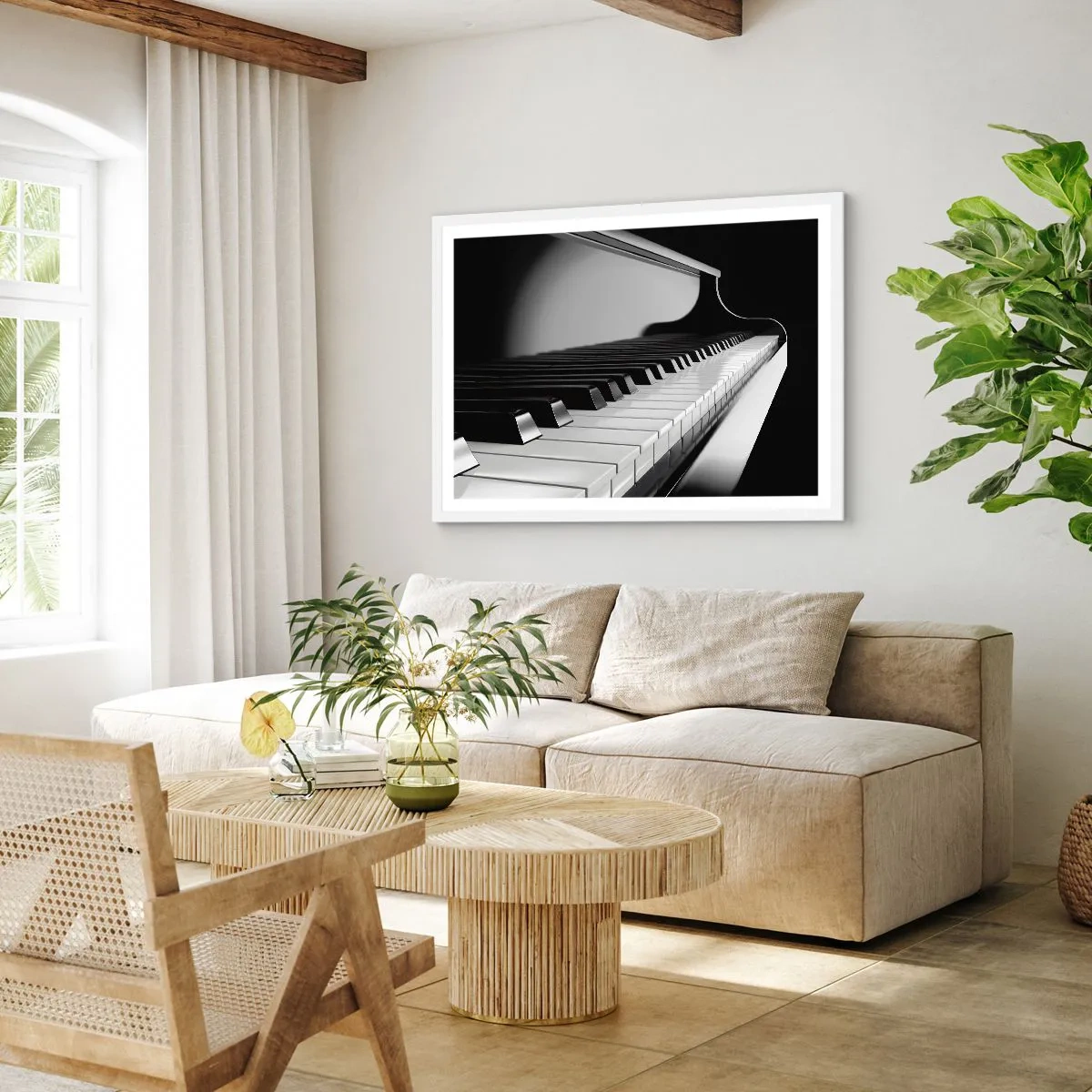 Plakát v bílém rámu - Harmonie tvarů a barev - 70x50 cm