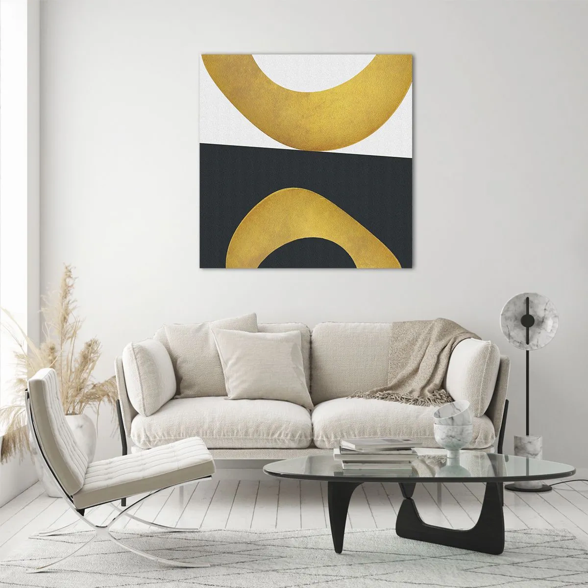 Obraz na skle - Zaprvé: zlato - 60x60 cm