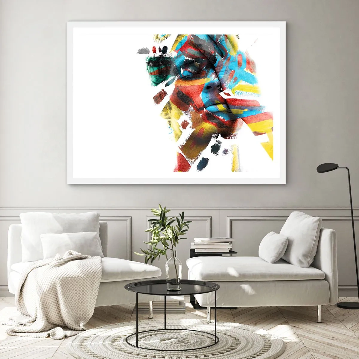 Plakát v bílém rámu - Pestrá osobnost - 70x50 cm
