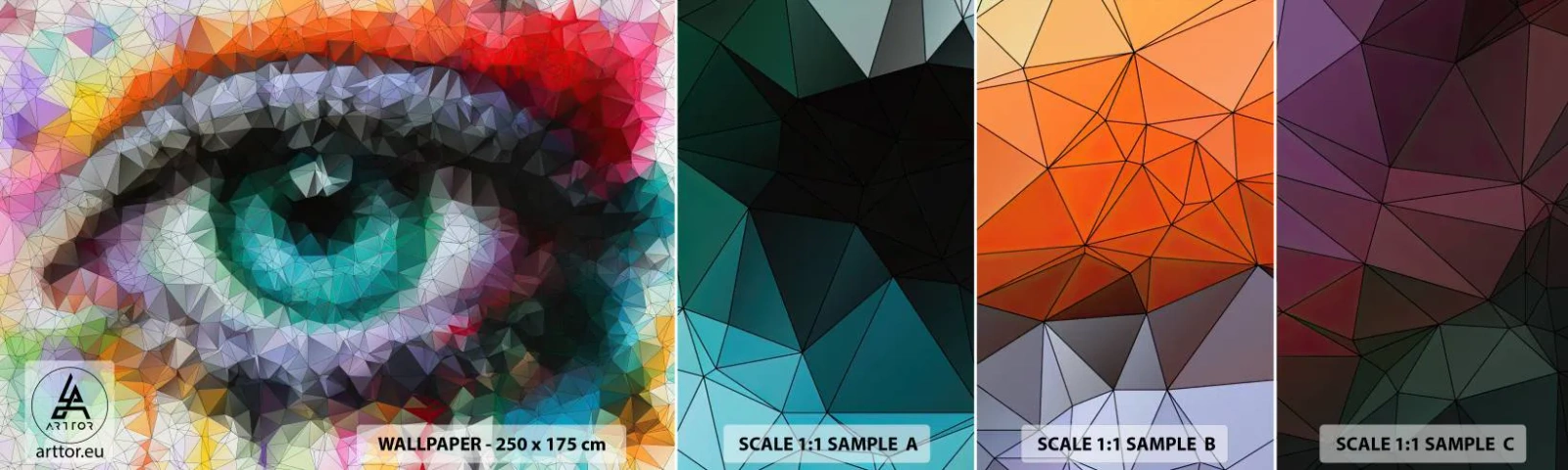 Vzor Fototapety Samolepicí Deluxe Sticker - Krystalický lesk očí - Abstrakce, Oko, Grafika - 100x30 cm