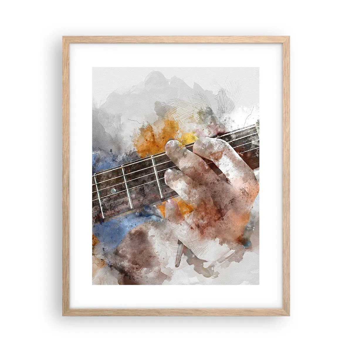 Plakát v rámu světlý dub - Poezie mezi strunami - 40x50 cm