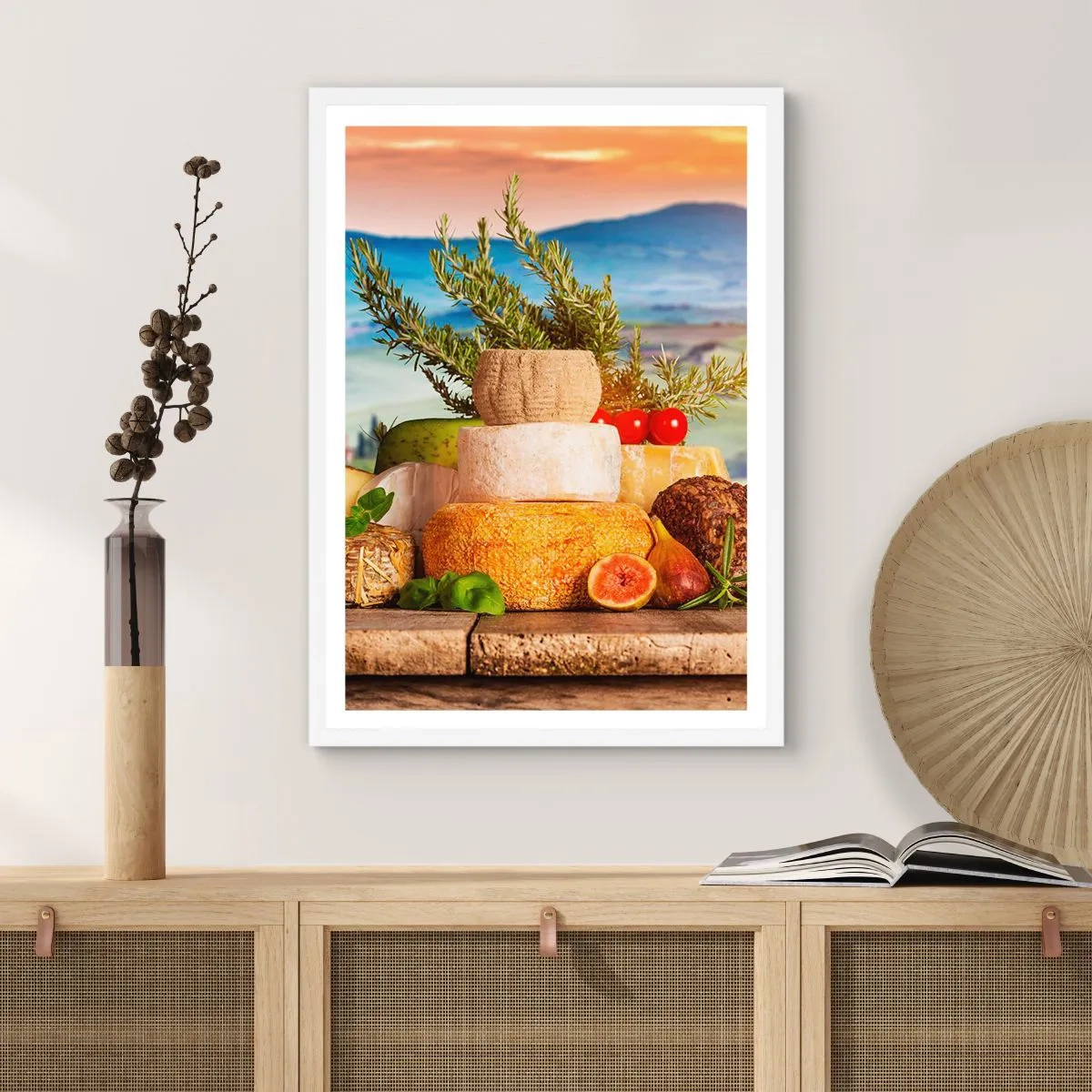Plakát v bílém rámu - Italská radost ze života - 30x40 cm