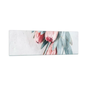 Obraz na skle - Zahanbené svou vlastní krásou - 160x50 cm