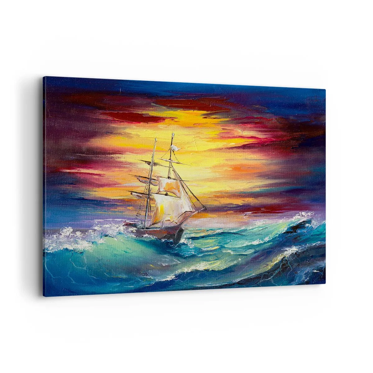 Obraz na plátně - Statečně proti vlnám - 120x80 cm