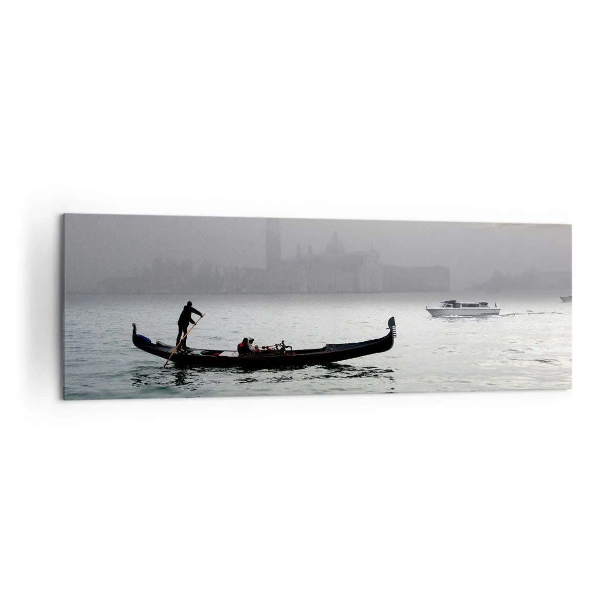 Obraz na plátně - Pohádkové město z vody a mlhy - 160x50 cm