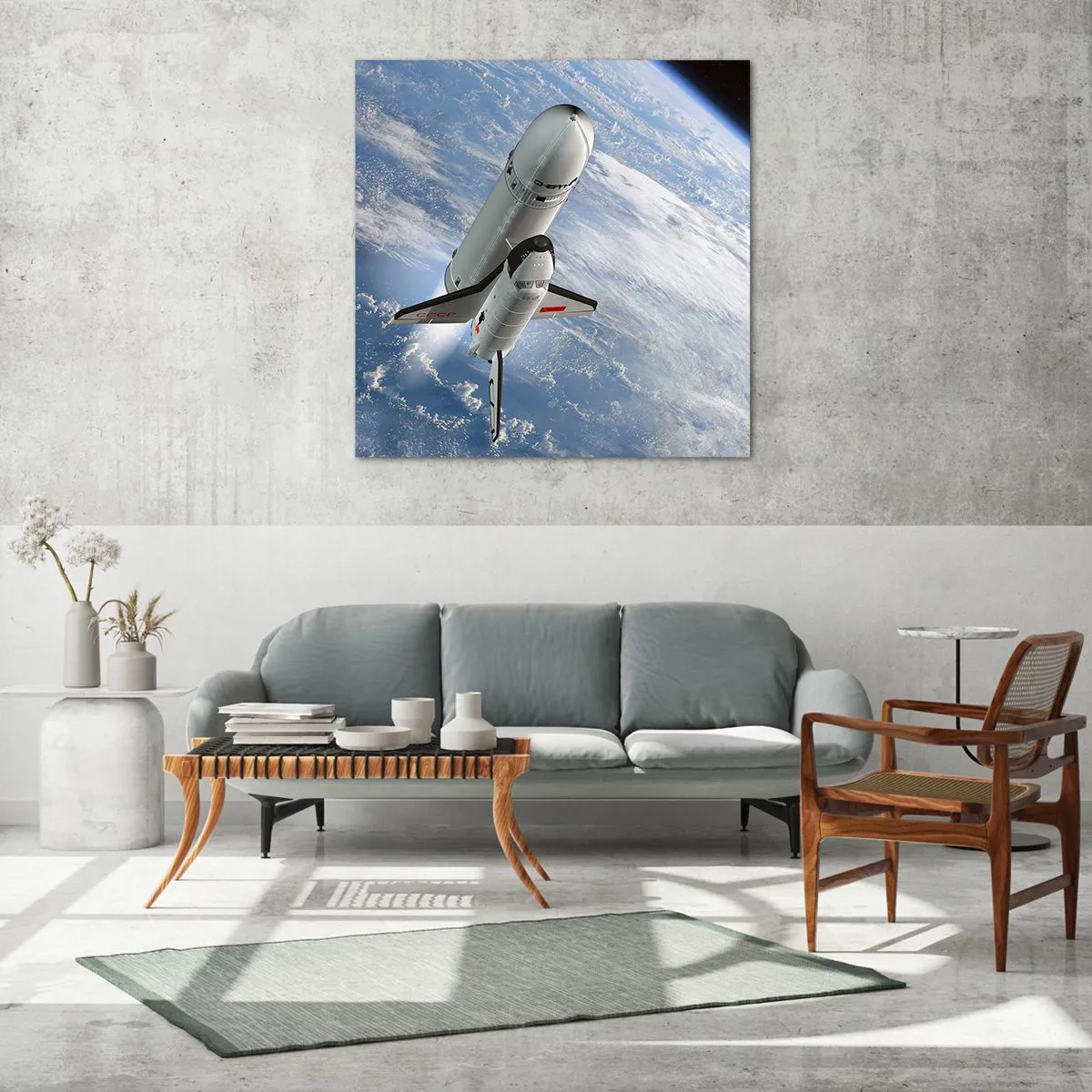 Obraz na skle - Vesmírné nanebevstoupení - 40x40 cm