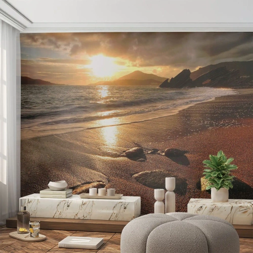 Fototapeta Premium Sand - Jdi za sluncem k výšinám - Krajina, Moře, Západ slunce - 100x70 cm