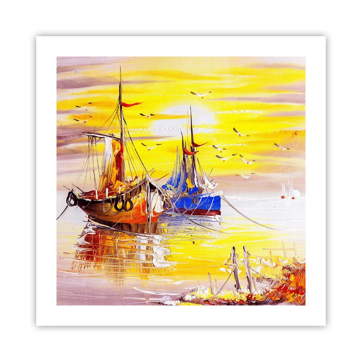 Plakát - Zasloužený odpočinek v přístavu - 50x50 cm