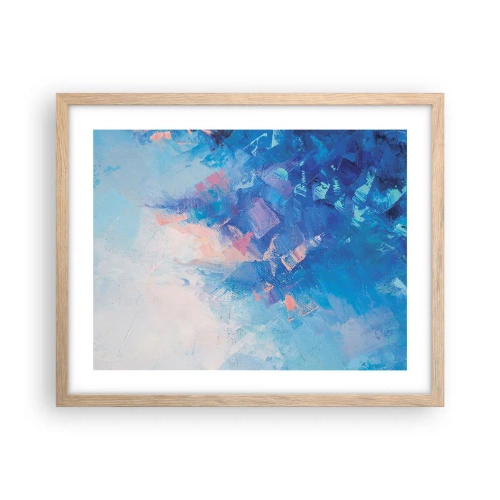 Plakát v rámu světlý dub - Zimní abstrakce - 50x40 cm