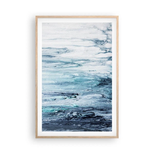 Plakát v rámu světlý dub - Modré rampouchy - 61x91 cm