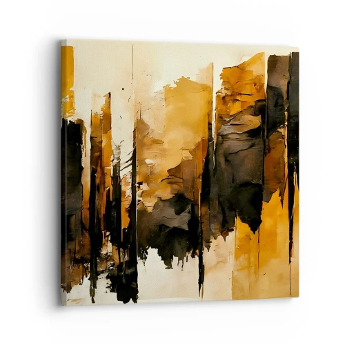 Obraz na plátně - Harmonie černé a zlaté - 30x30 cm