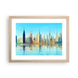 Plakát v rámu světlý dub - Prosluněná metropole - 40x30 cm