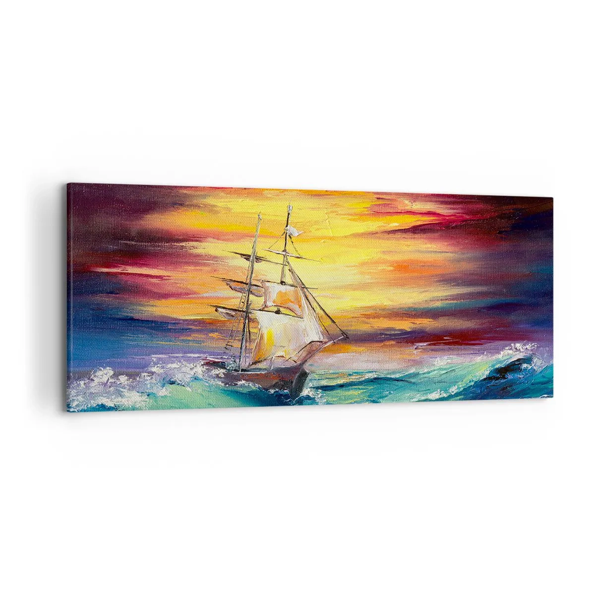 Obraz na plátně - Statečně proti vlnám - 120x50 cm