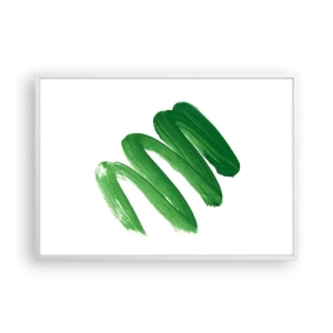 Plakát v bílém rámu - Zelený žert - 100x70 cm