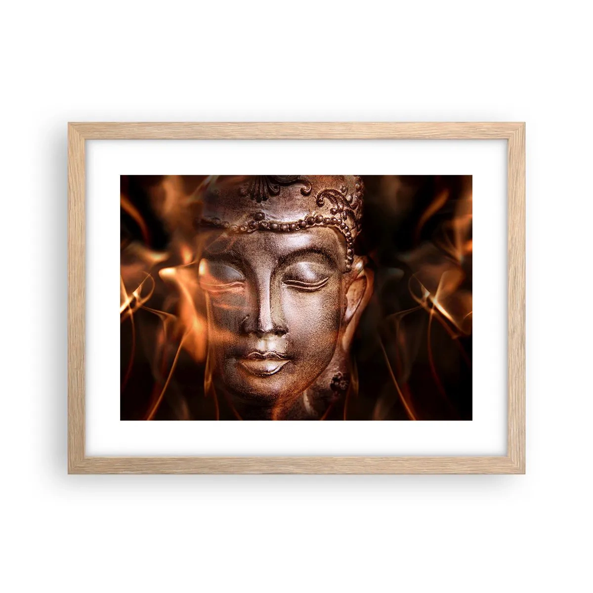 Plakát v rámu světlý dub - Existuje pouze zde a nyní - 40x30 cm