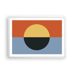 Plakát v bílém rámu - Kompozice tepla a chladu - 70x50 cm