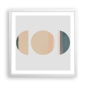Plakát v bílém rámu - Kruh za kruhem - 50x50 cm