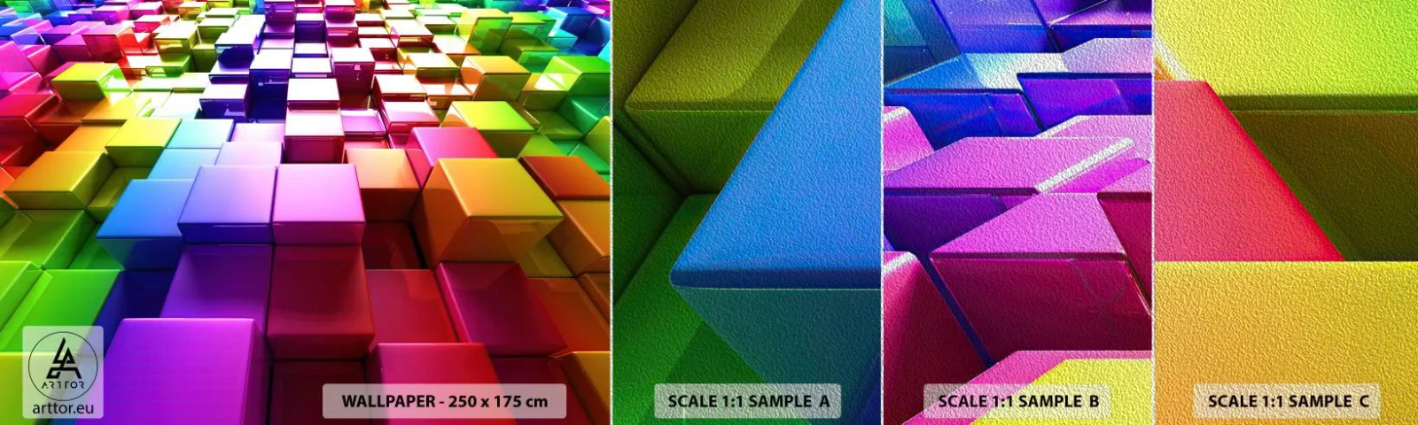 Vzor Fototapety Premium Sand - Op-artové společně v týmu - Abstrakce, Grafika, 3D - 100x30 cm