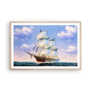Plakát v rámu světlý dub - Hrdě s větrem - 91x61 cm