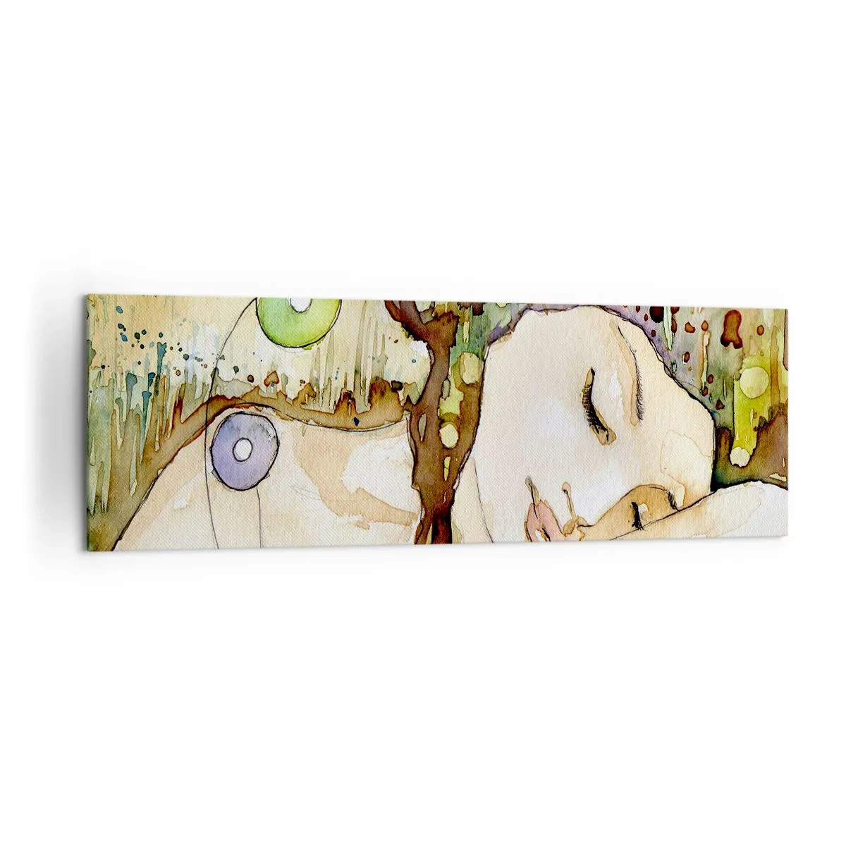 Obraz na plátně - Smaragdově-fialový sen - 160x50 cm