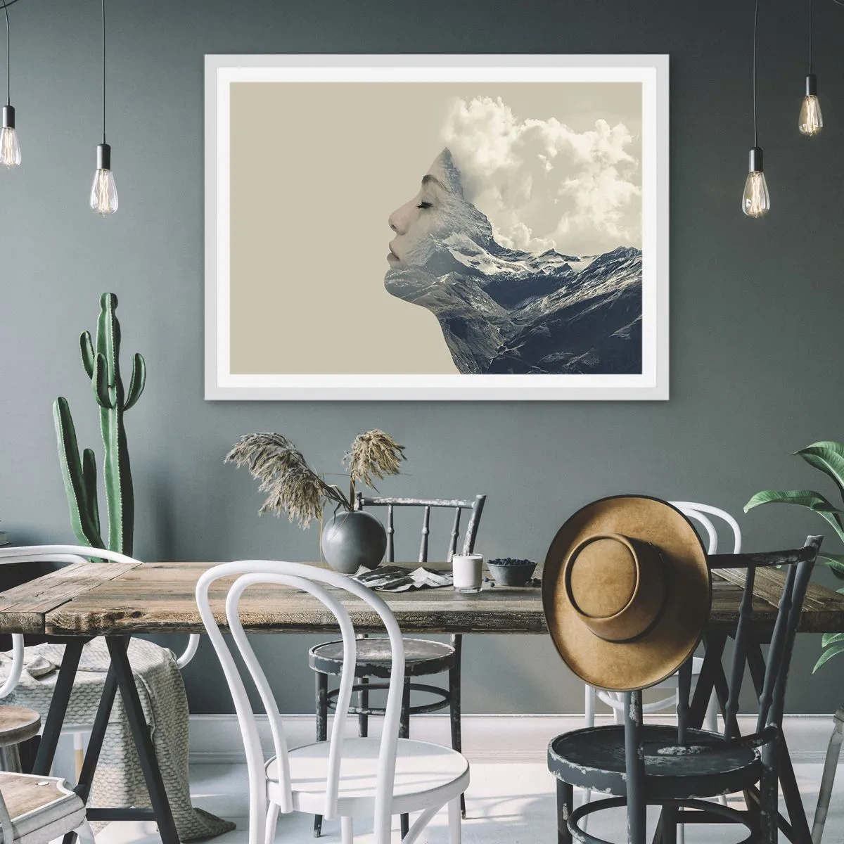 Plakát v bílém rámu - Krása živlů - 40x30 cm