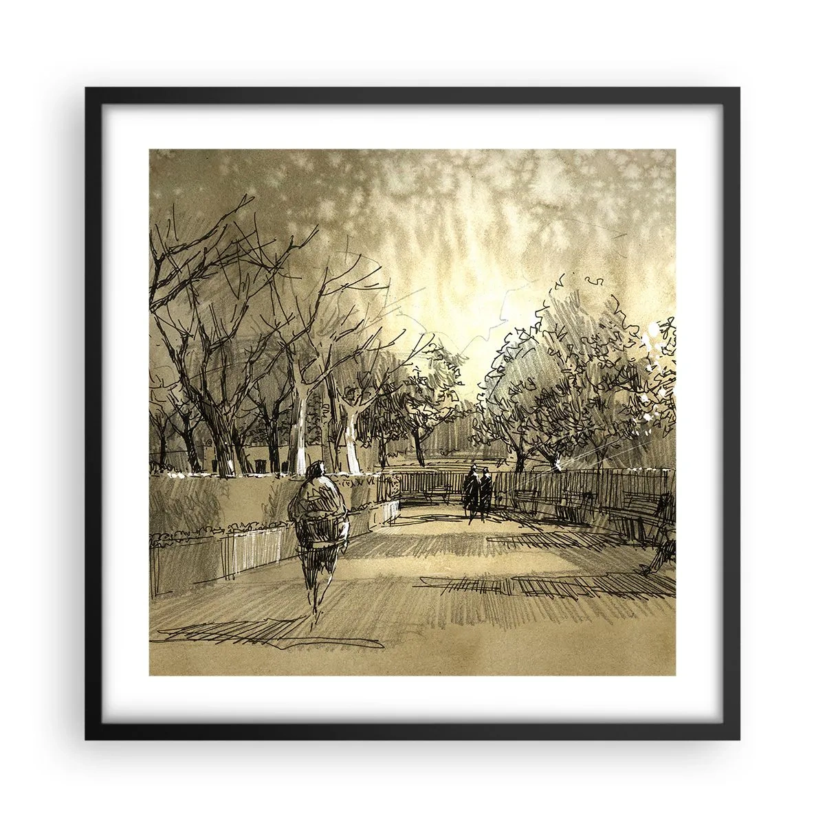 Plakát v černém rámu - Pírkem zastavený okamžik - 50x50 cm