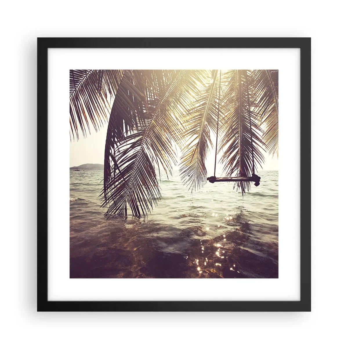 Plakát v černém rámu - Houpat se libovolně v oblacích - 40x40 cm