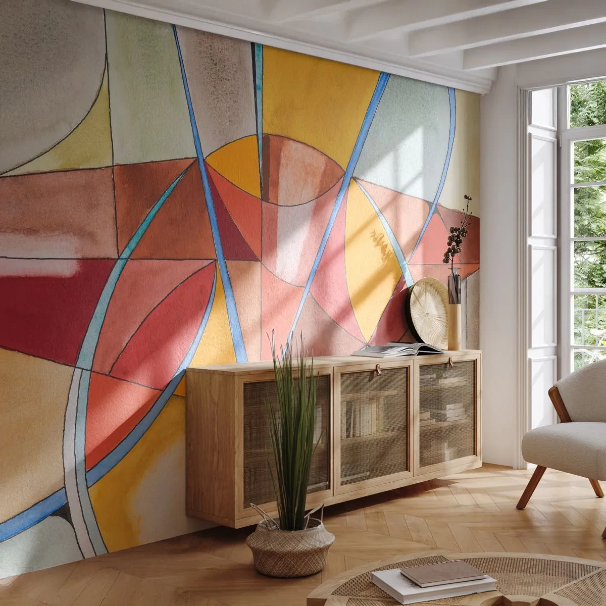 Fototapeta Samolepicí Deluxe Sticker - Kolotoč, kolotoč snů - Abstrakce, Kus, Moderní vzor - 250x175 cm
