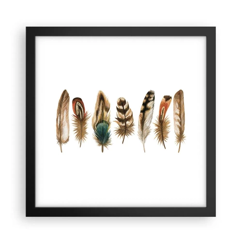 Plakát v černém rámu - Opeřená variace - 30x30 cm