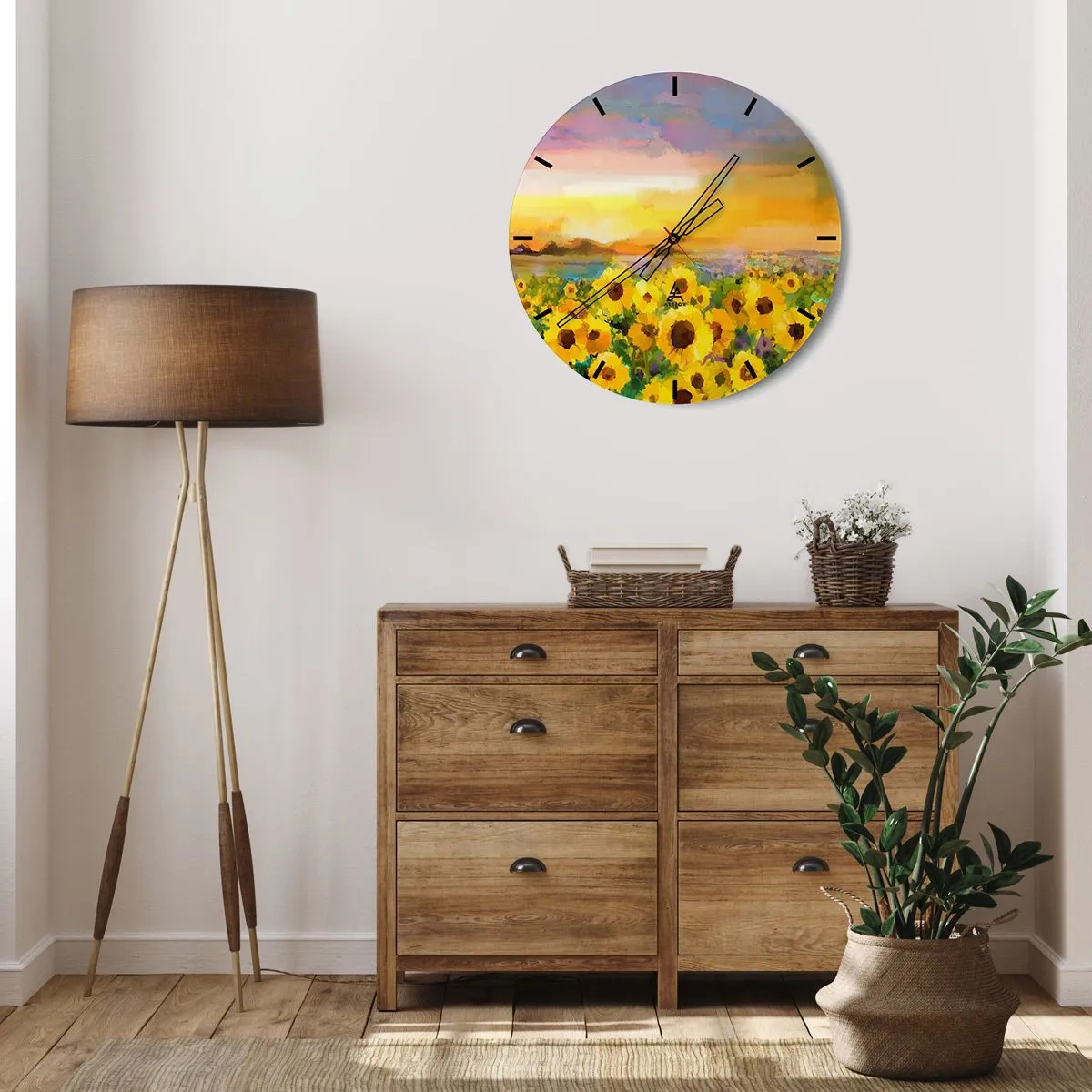 Nástěnné hodiny - Samotné slunce sestoupilo na zem - 40x40 cm