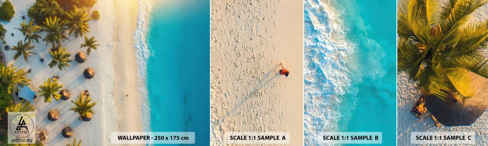 Fototapeta Vzorek Standard Eco - Vítej v ráji - Pláž, palmy, Exotika - 100x30 cm