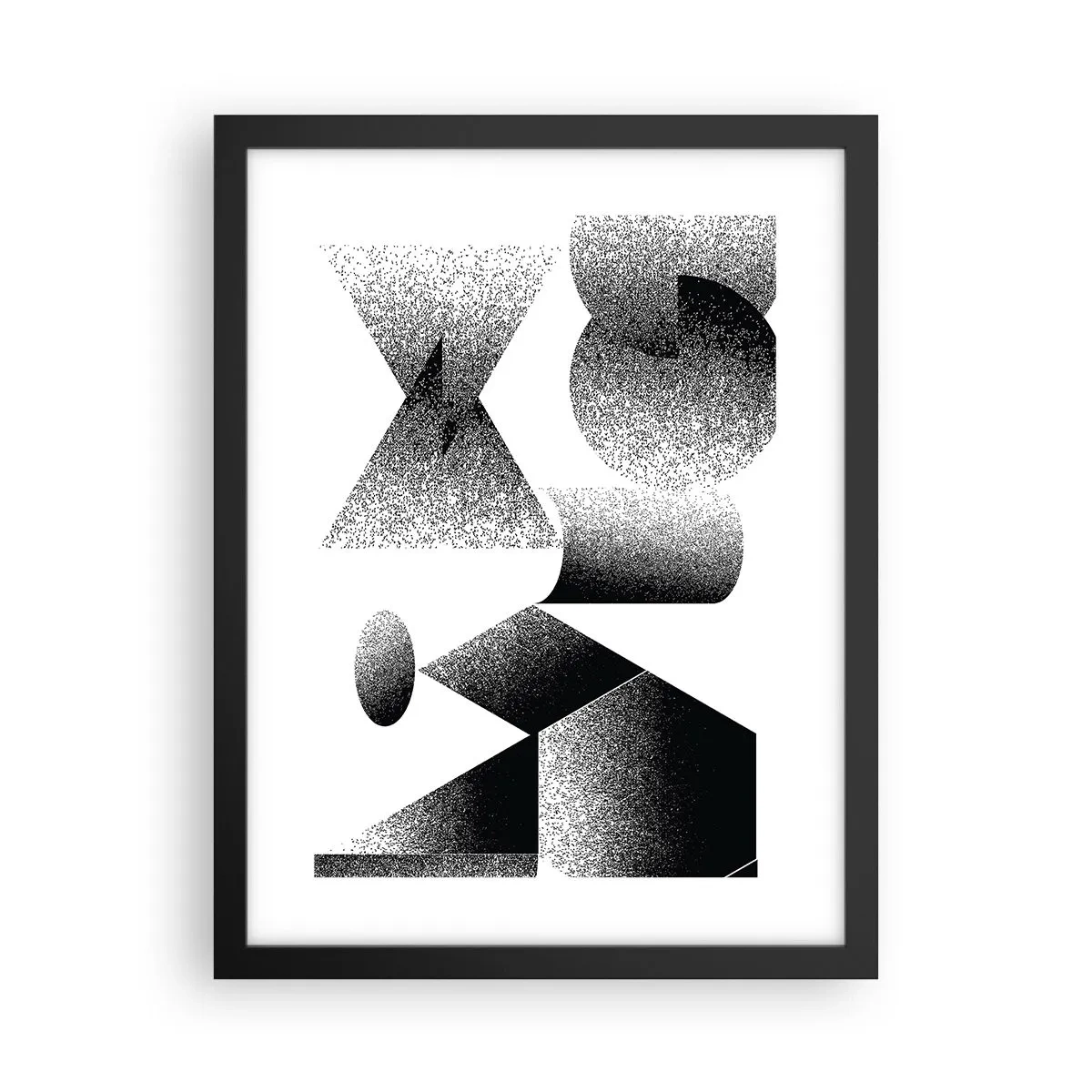 Plakát v černém rámu - Úhly a ovály - 30x40 cm