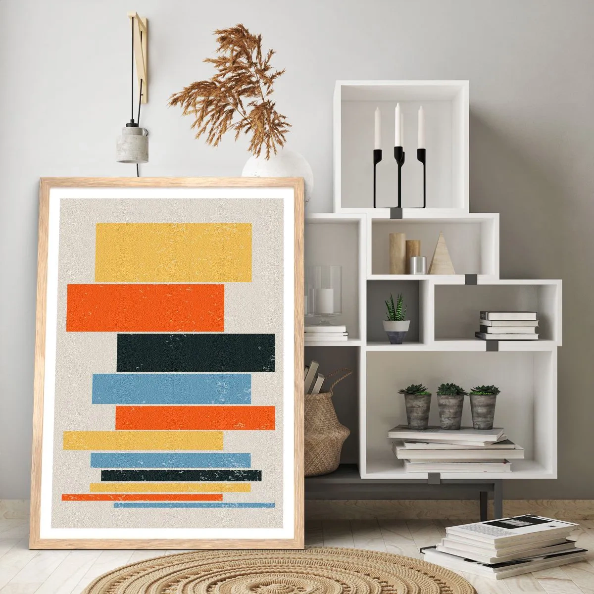 Plakát v rámu světlý dub - Záznam hudby - 70x100 cm