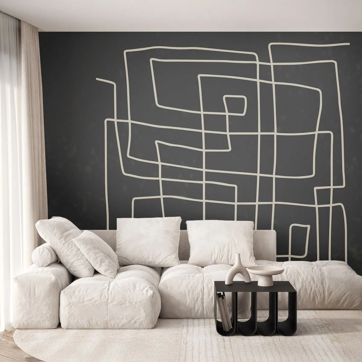 Fototapeta Premium Canvas - Není to tak jednoduché - Abstrakce, Kus, Černý a bílý - 150x105 cm