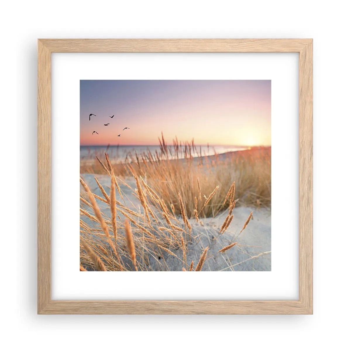 Plakát v rámu světlý dub - Baltská ukolébavka - 30x30 cm