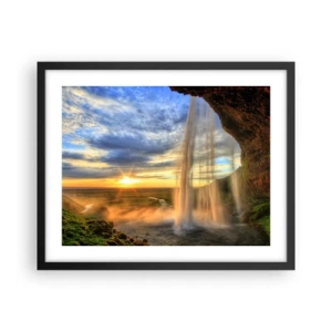 Plakát v černém rámu - Svět za závojem kapek - 50x40 cm