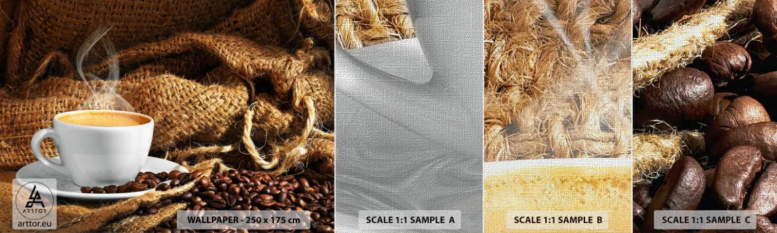 Vzor Fototapety Premium Canvas - Vůně moka a hustota medové tekutiny - Gastronomie, Káva, šálek kávy - 100x30 cm