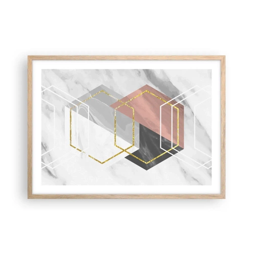 Plakát v rámu světlý dub - Řetězová kompozice - 70x50 cm