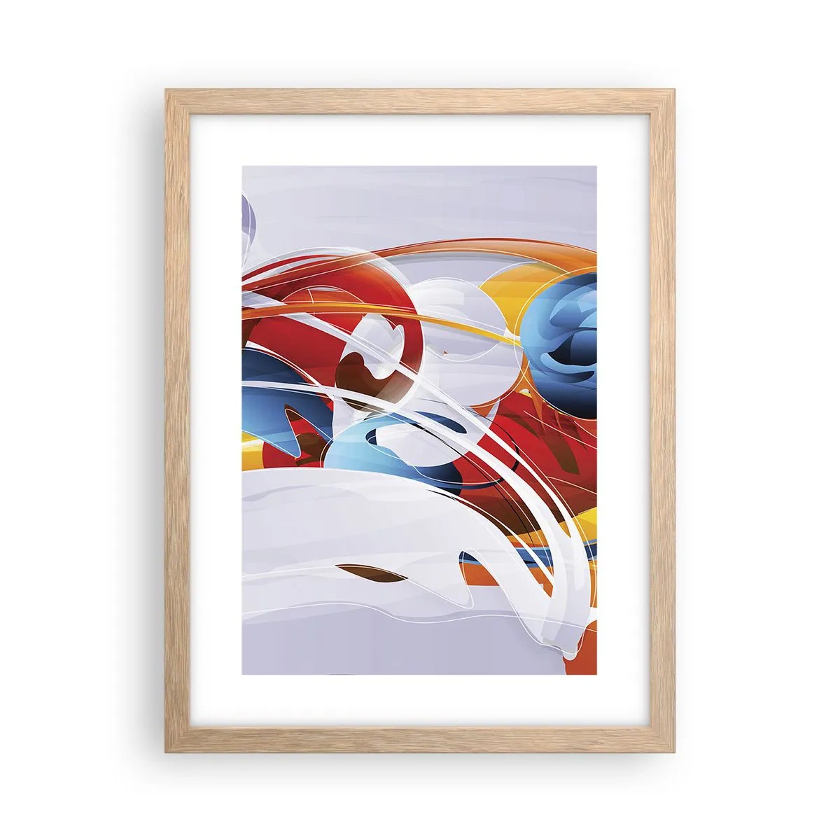 Plakát v rámu světlý dub - Tanec živlů - 30x40 cm