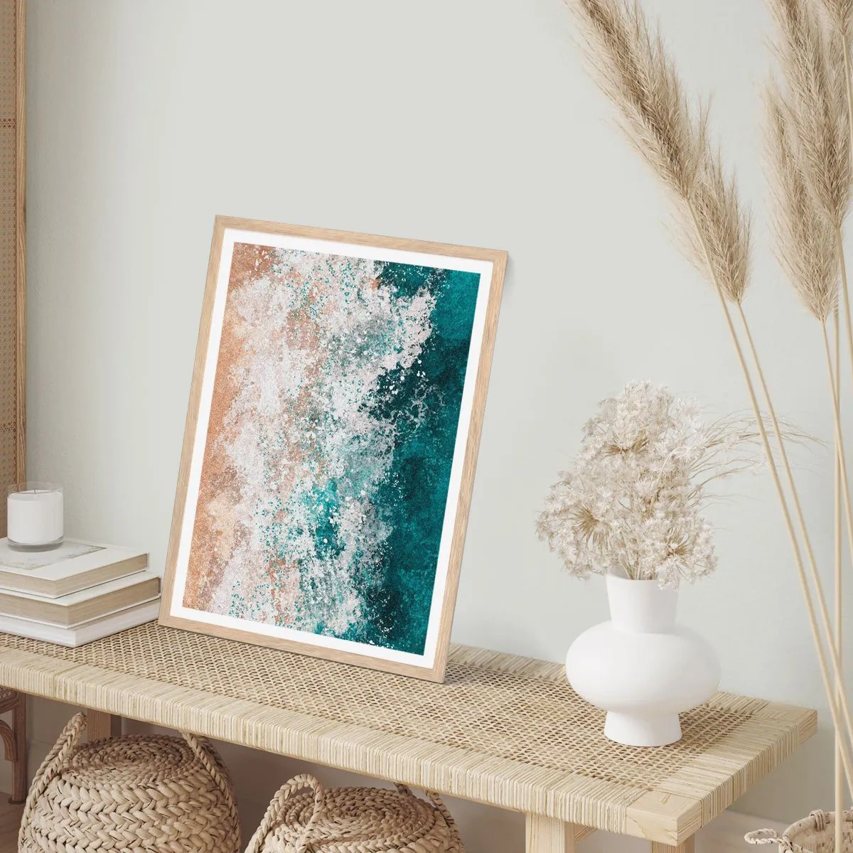 Plakát v rámu světlý dub - Mořské příběhy - 40x50 cm