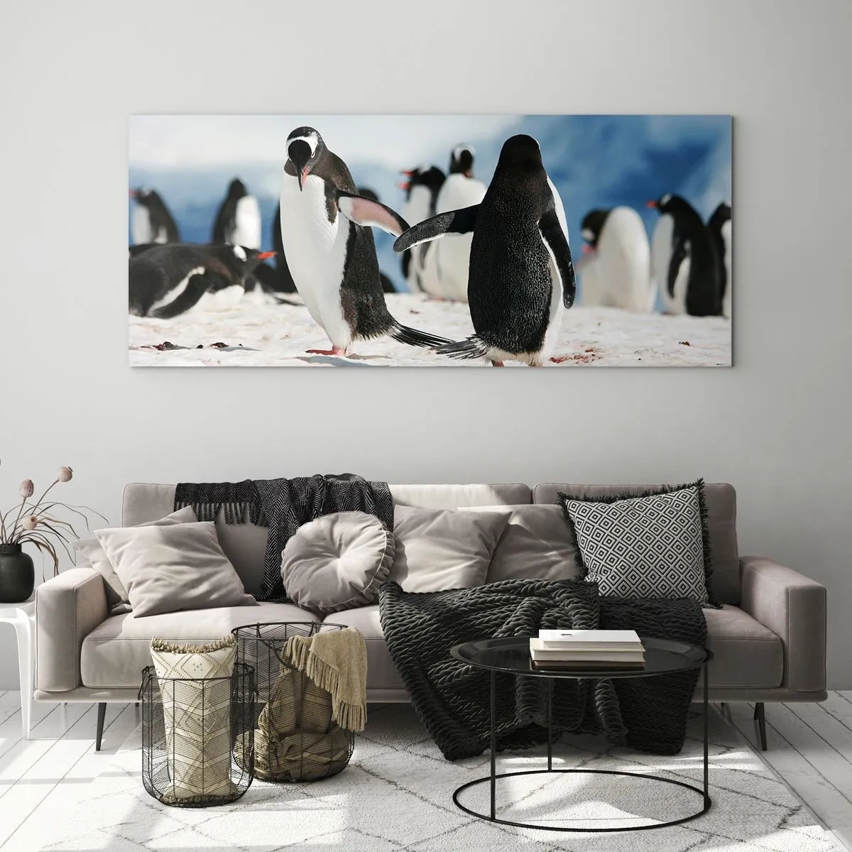 Obraz na skle - Tanec na sněhu - 140x50 cm