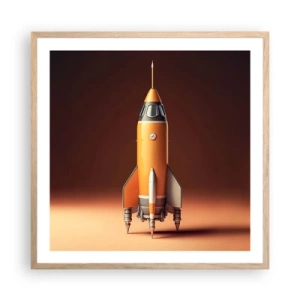 Plakát v rámu světlý dub - Začíná to snem - 60x60 cm