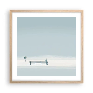 Plakát v rámu světlý dub - Ano, čekám. - 50x50 cm