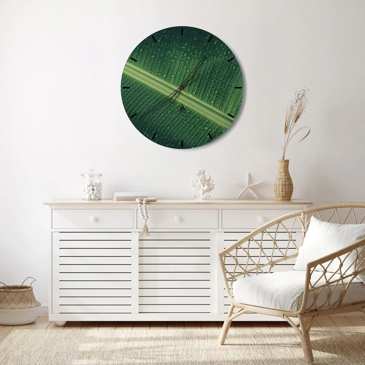 Nástěnné hodiny - Struktura zelené - 30x30 cm