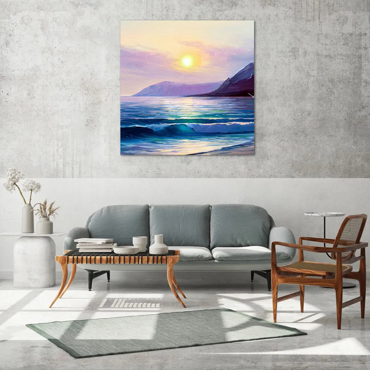 Obraz na skle - Křišťál vody a vzduchu - 70x70 cm