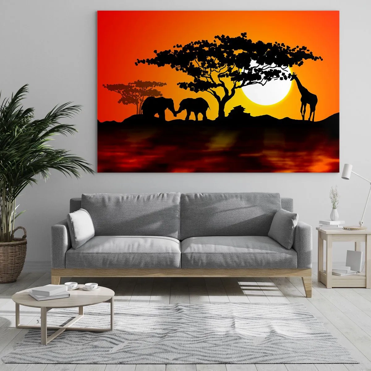 Obraz na skle - Setkání na savaně - 100x70 cm