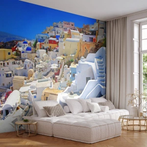 Fototapeta Samolepicí Deluxe Sticker - Sen o řeckém létě - Architektura, Krajina, Santorini - 250x175 cm
