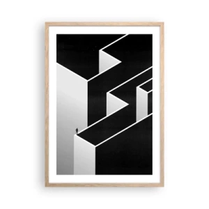 Plakát v rámu světlý dub - Osamělost na vrcholu - 50x70 cm